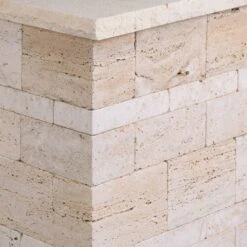 Seltra Natursteine Kastellmauersteine VANILLA ROMANA Travertin Creme-beige